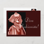 Carte Postale Diva Fashionista En Neutral (Devant / Derrière)