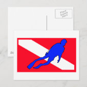 Carte Postale Diver Down Drapeau cadeau (Devant / Derrière)
