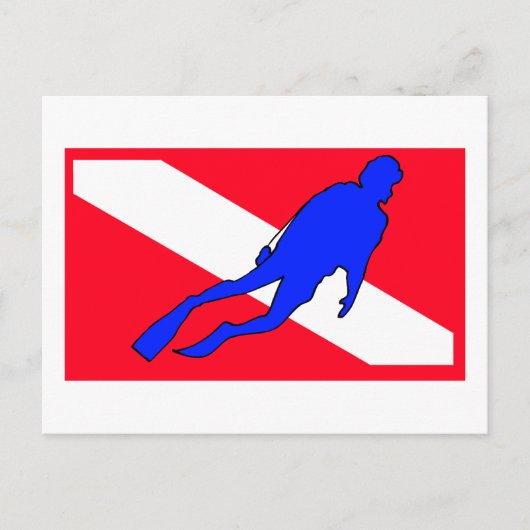 Carte Postale Diver Down Drapeau cadeau (Devant)