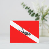 Carte Postale Diver Et Drapeau (Debout devant)