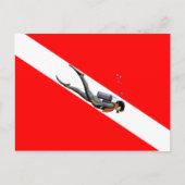 Carte Postale Diver Et Drapeau (Devant)