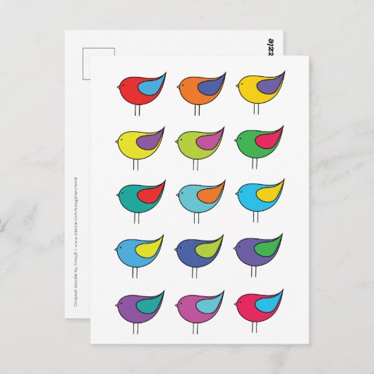Carte postale Diverse Birds (Devant / Derrière)