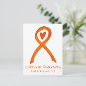 Carte Postale Diversité culturelle Orange Sensibilisation Art Ca (Debout devant)