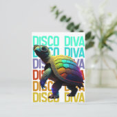 Carte Postale Diverticuleuse Tortue Disco (Debout devant)