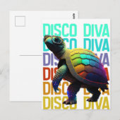 Carte Postale Diverticuleuse Tortue Disco (Devant / Derrière)