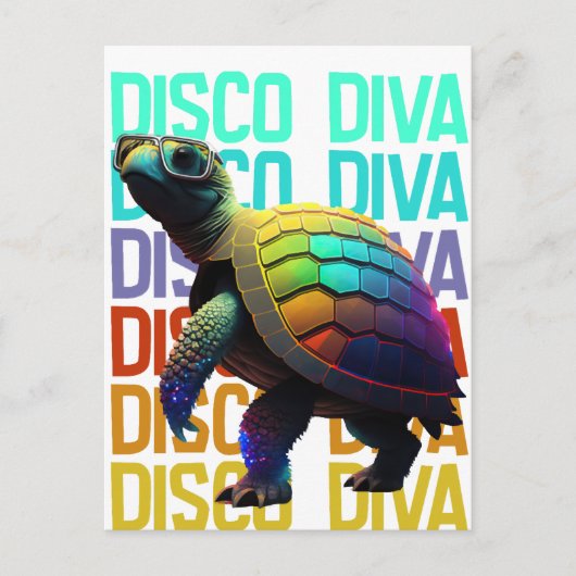 Carte Postale Diverticuleuse Tortue Disco (Devant)