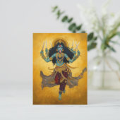 Carte Postale Divine déesse Kali Surreal Gold Blue Red Art (Debout devant)