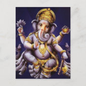 Carte Postale Divinité indoue d'éléphant asiatique de Ganesh (Devant)