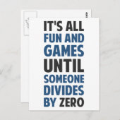 Carte Postale Diviser Par Zéro N'Est Pas Un Jeu (Devant / Derrière)