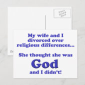 Carte Postale Divorce (Devant / Derrière)