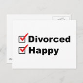 Carte Postale Divorcé Et Heureux (Devant / Derrière)