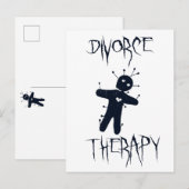 Carte Postale Divorce Thérapie - Doll vaudou drôle (Devant / Derrière)