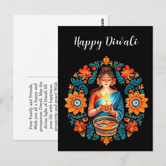 Carte Postale Diwali (Devant / Derrière)