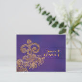 Carte postale Diwali Golden Ornament (Debout devant)