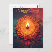 Carte postale Diwali personnalisée (Devant / Derrière)