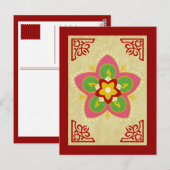 Carte Postale diwali rangoli joyeux (Devant / Derrière)