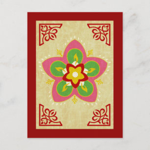 Carte Postale diwali rangoli joyeux