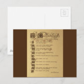 Carte Postale dix commandements (Devant / Derrière)