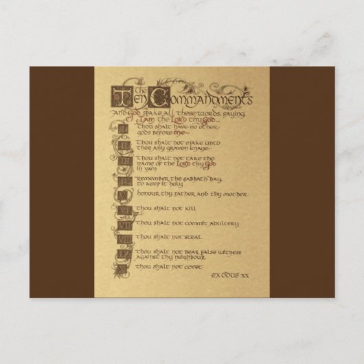 Carte Postale dix commandements (Devant)