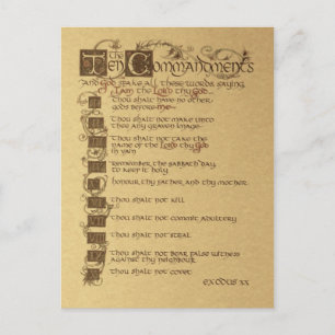 Carte Postale dix commandements