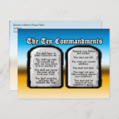 Carte Postale Dix Commandements de la Sainte Bible, Loi de Dieu (Devant / Derrière)