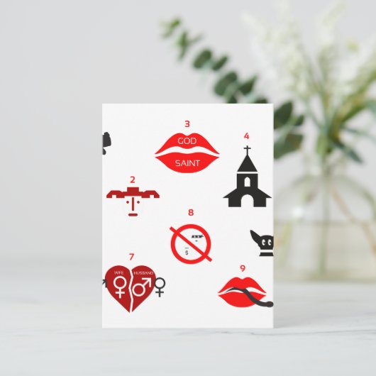 Carte Postale dix commandements modernes (Debout devant)