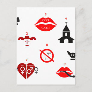 Carte Postale dix commandements modernes