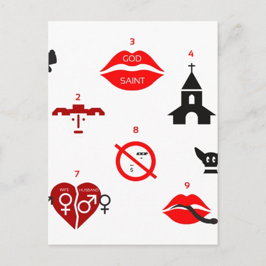 Carte Postale dix commandements modernes (Devant)