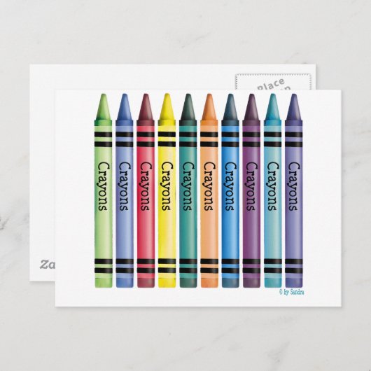 Carte Postale Dix Crayons (Devant / Derrière)