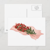 Carte Postale Dizaines de roses rouges en papier (Devant / Derrière)