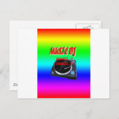 Carte Postale Dj De Musique Avec Arrière - plan (Devant / Derrière)