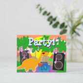 Carte postale DJ Dinosaur du parti cool (Debout devant)
