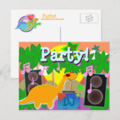Carte postale DJ Dinosaur du parti cool (Devant / Derrière)