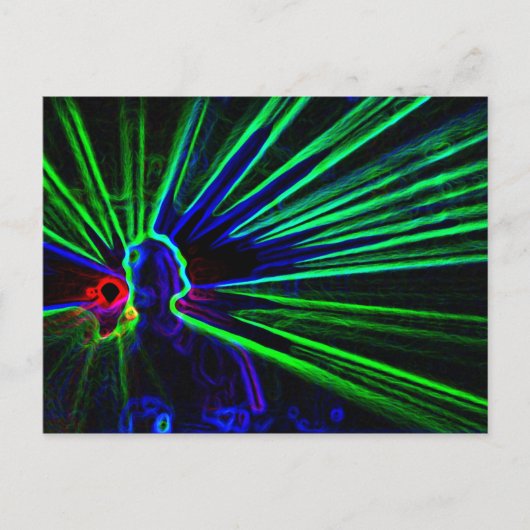 Carte postale DJ et laser (Devant)