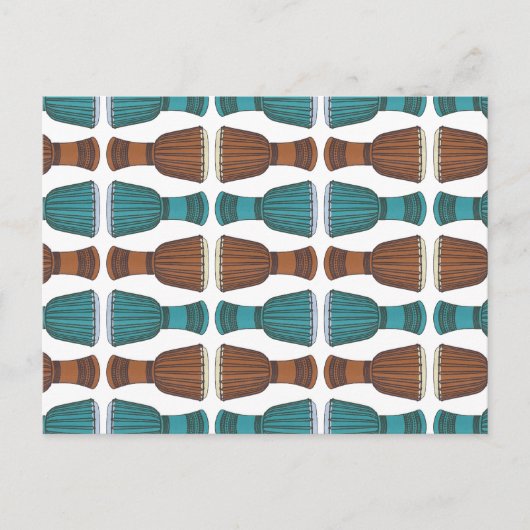 Carte Postale Djembe Drum Motif (Devant)