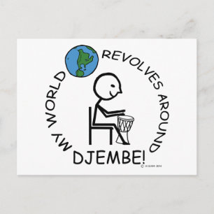 Carte Postale Djembe - Le Monde tourne autour