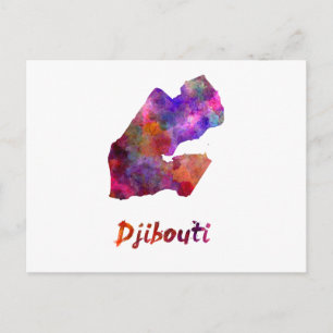 Carte Postale Djibouti in watercolor