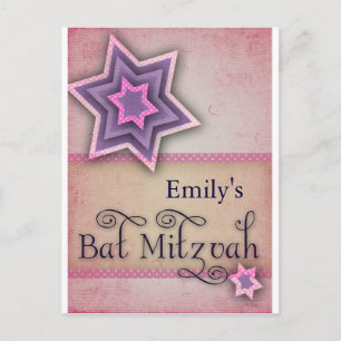 Carte Postale do-it-yourself Bat mitzvah coloré