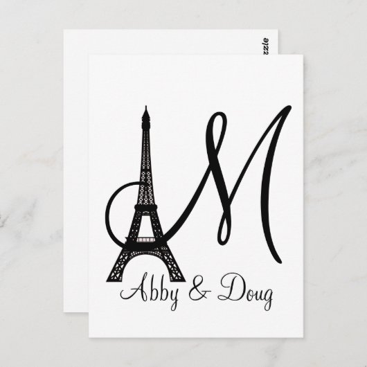 Carte Postale do-it-yourself Monogram Eiffel (Devant / Derrière)