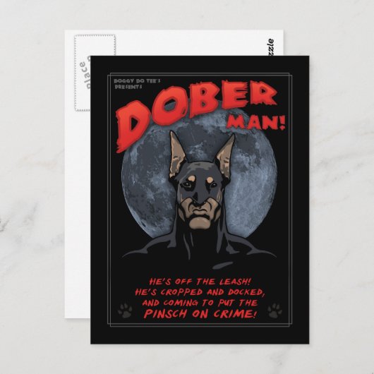 Carte Postale Dober Man ! (Devant / Derrière)