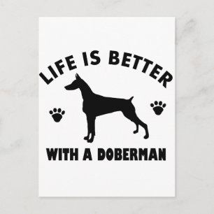 Carte Postale Doberman chien design
