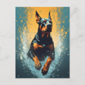 Carte Postale Doberman coloré (Devant)