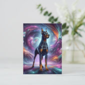 Carte Postale Doberman dans le Cosmos (Debout devant)