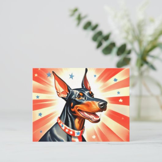 Carte Postale Doberman Pinscher (Debout devant)