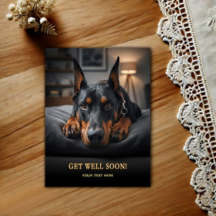 Carte postale Doberman Pinscher adorable  Bon réta