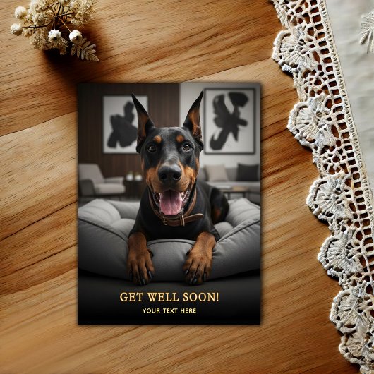 Carte postale Doberman Pinscher adorable pour un r