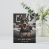 Carte postale Doberman Pinscher adorable pour un r (Debout devant)