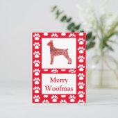 Carte Postale Doberman Pinscher Chien Silhouette R Joyeux Noël (Debout devant)