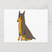 Carte Postale Doberman Pinscher Dessin assis (Devant)