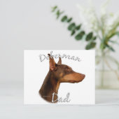 Carte Postale Doberman Pinscher (rouge) Papa 2 (Debout devant)